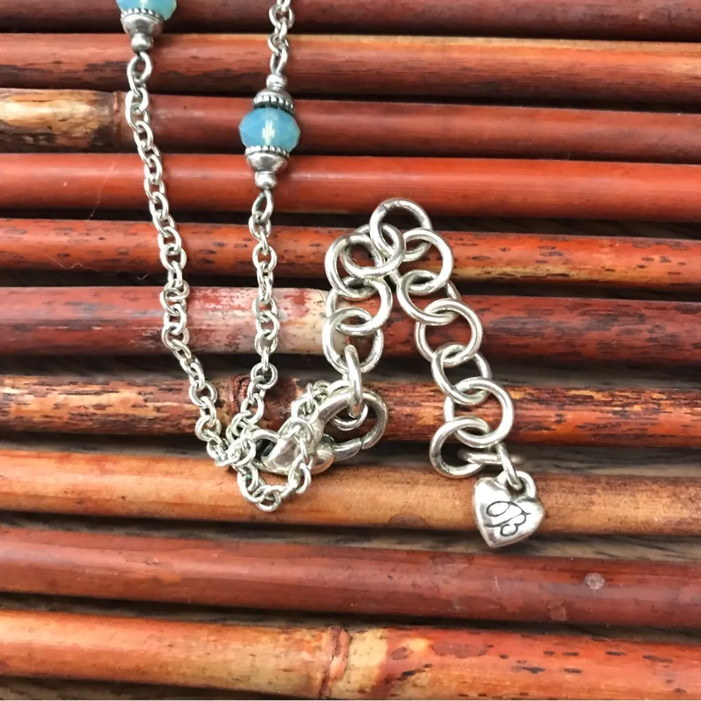 Brighton Extra Long Chain Necklace Blue Glass Beads & Butterly Motif - Image 4