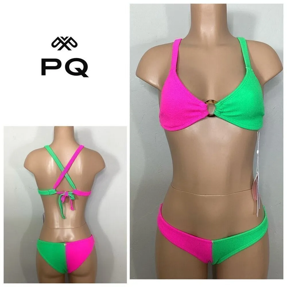 New. Pilyq two toned teeny bikini set. Small. Retails $168 - Image 2