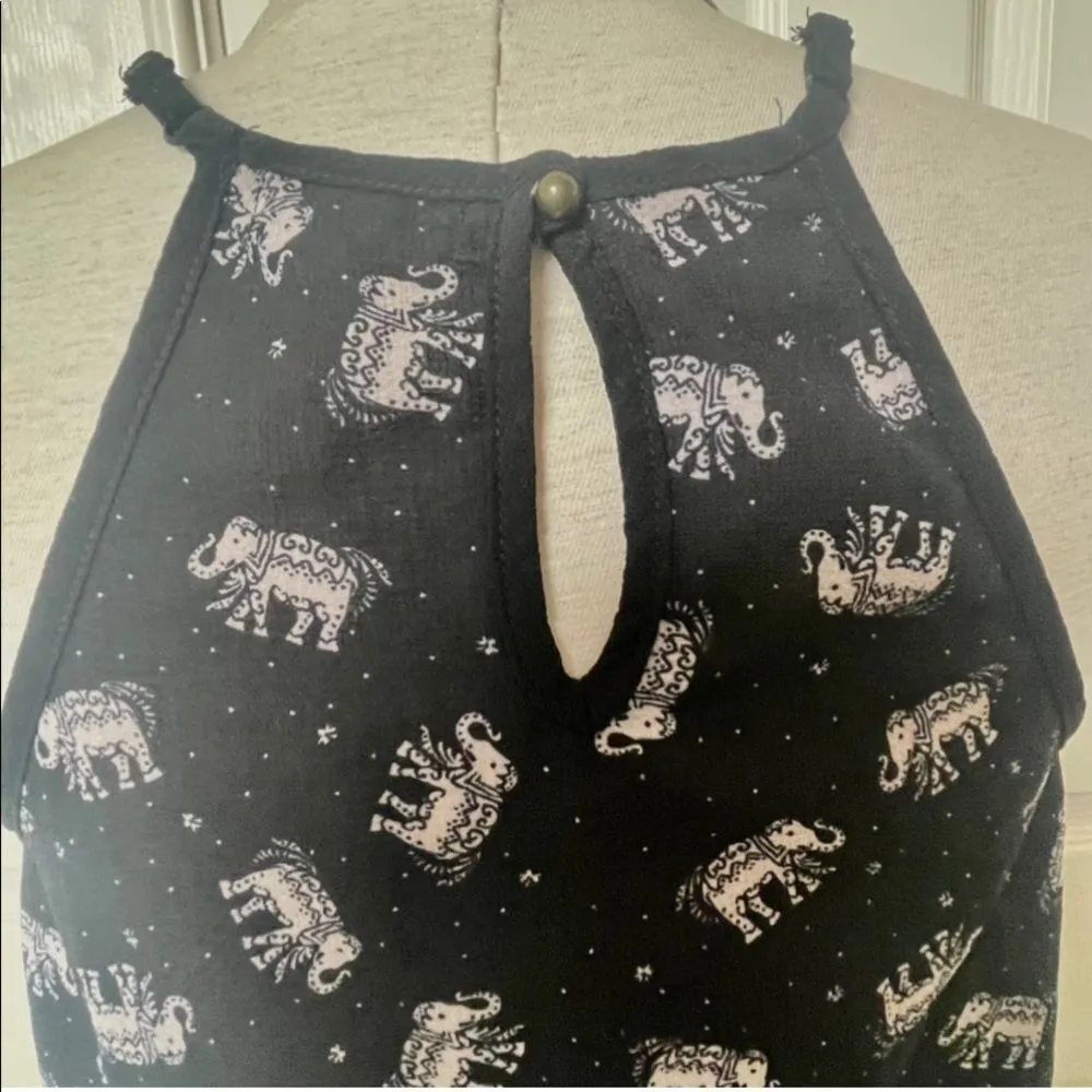 Eyeshadow embroidered halter neck elephant print top - Image 11