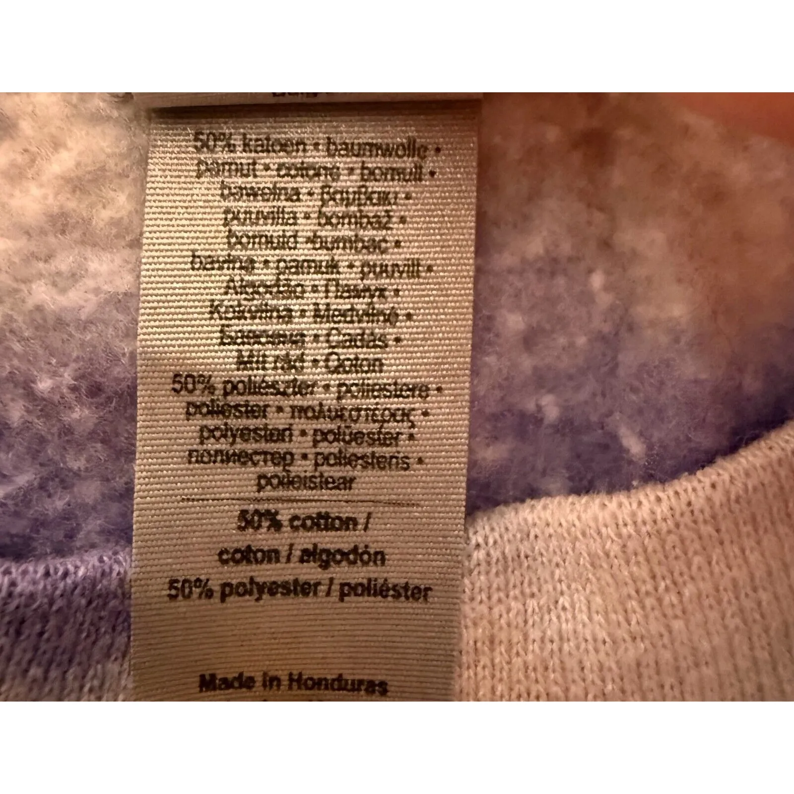 Gildan Women's Sweatshirt XL Purple White Bleached EUC - Image 4