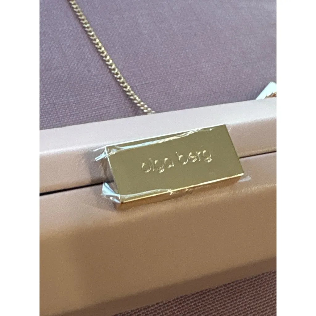 Olga berg Lia Facetted Clutch With Tassel in Blush & Gold Leather New gold - Image 7