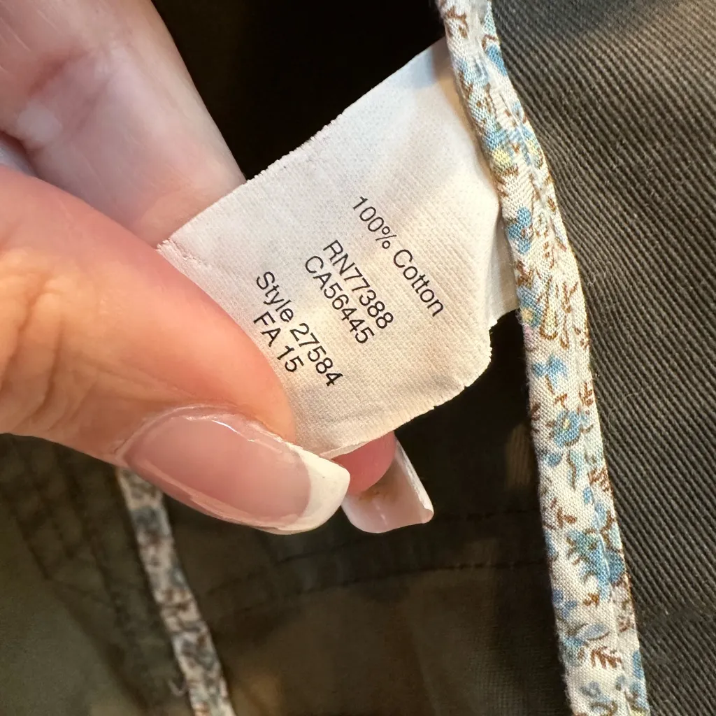 J. CREW Relaxed Fit Boyfriend Field Military Jacket Olive Green Size XXS - Image 9