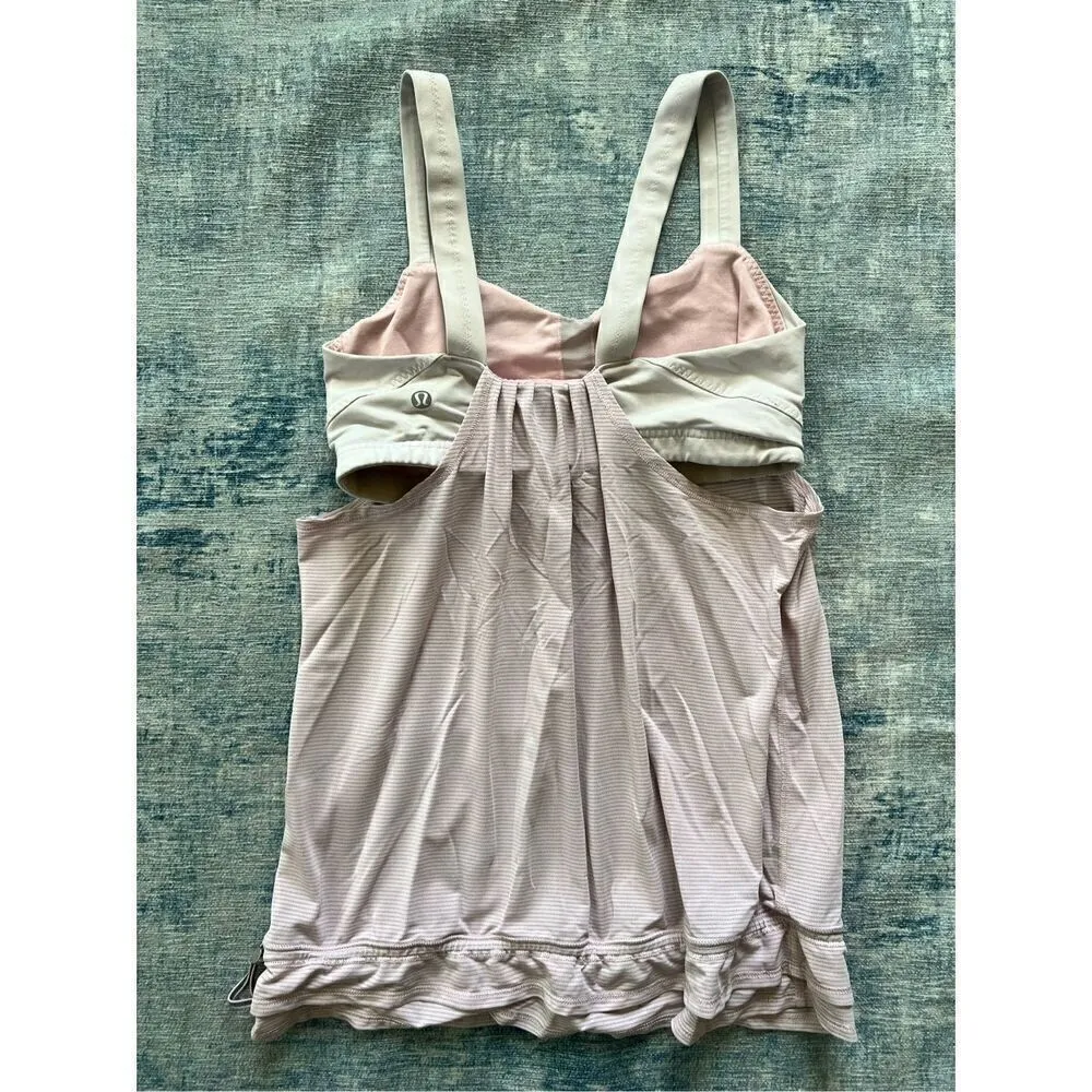 Lululemon Run: Back On Track Tank Pink / Pink Micro Stripe Size 6 - Image 7
