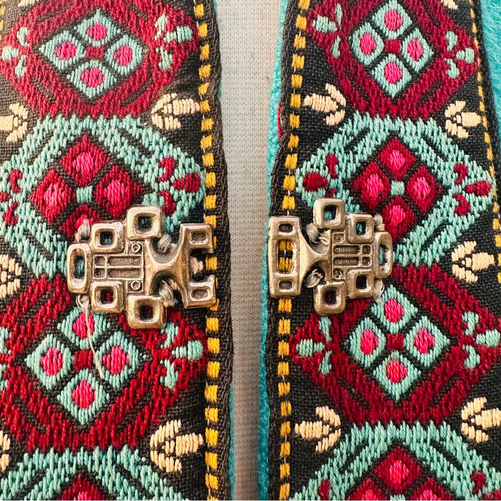 Vintage Danico 100% Pure Wool Scandinavian/Nordic Sweater Jacket Blue Size 12 - Image 14