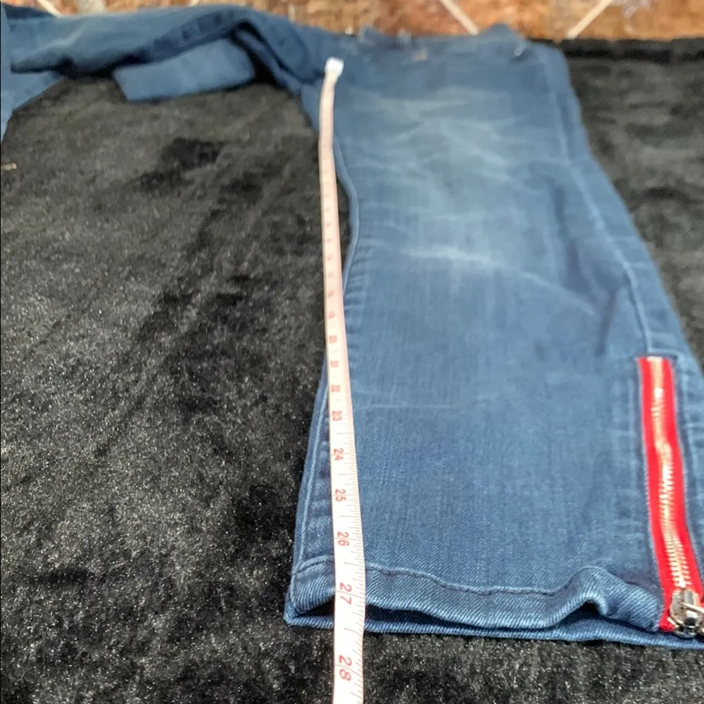Women's Vintage Bebe Stretch Skinny Jeans with Red Zipper Accents Size 26 - Image 11