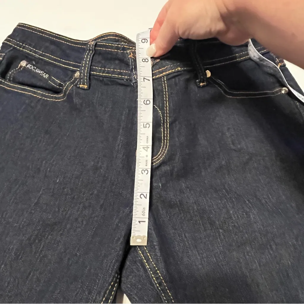 RocaWear Juniors Size 13 Dark Wash Denim Blue Jean Y2K Embroidered Five Pockets - Image 8