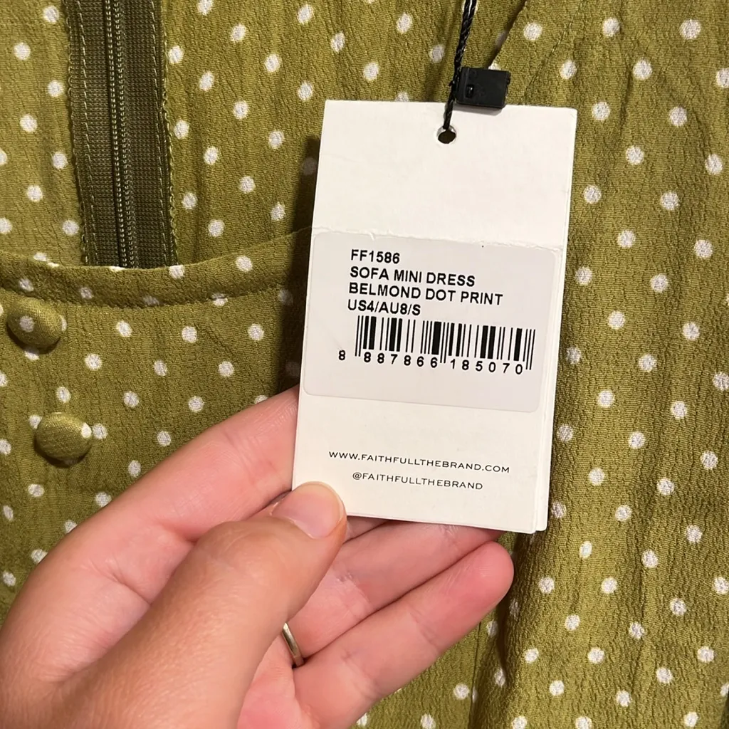 Faithfull the Brand Sophia Mini Dress Belmont Dot Print Dress US Size 4/Small - Image 6