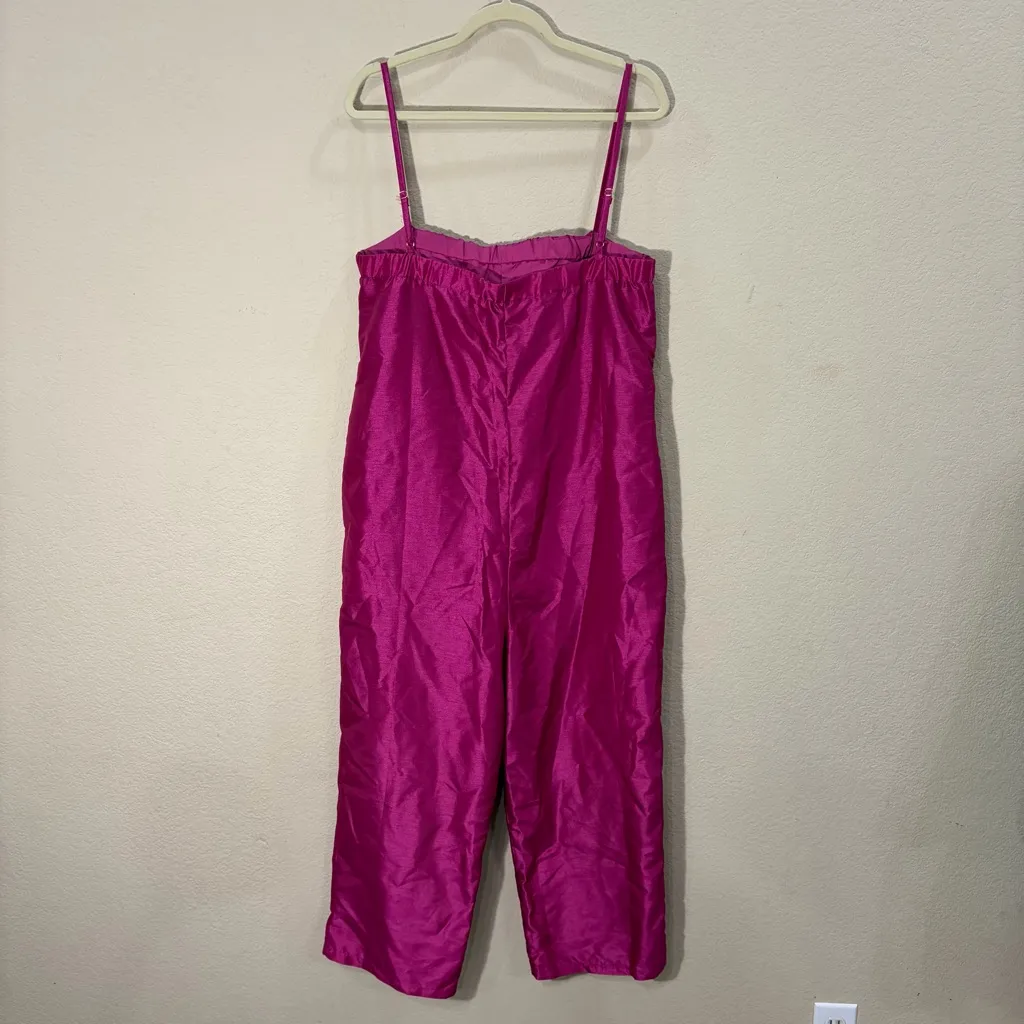 Anthropologie Hutch Satin Bow-Tie Jumpsuit. Size Medium. Pink. New with tags. - Image 8