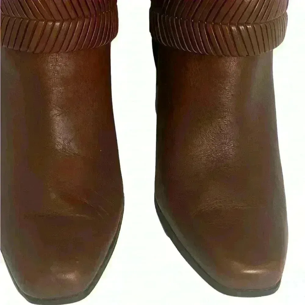 AD & Daughters  Declann Brown Leather Zip Up Ankle Boots Booties Sz 10 - Image 7