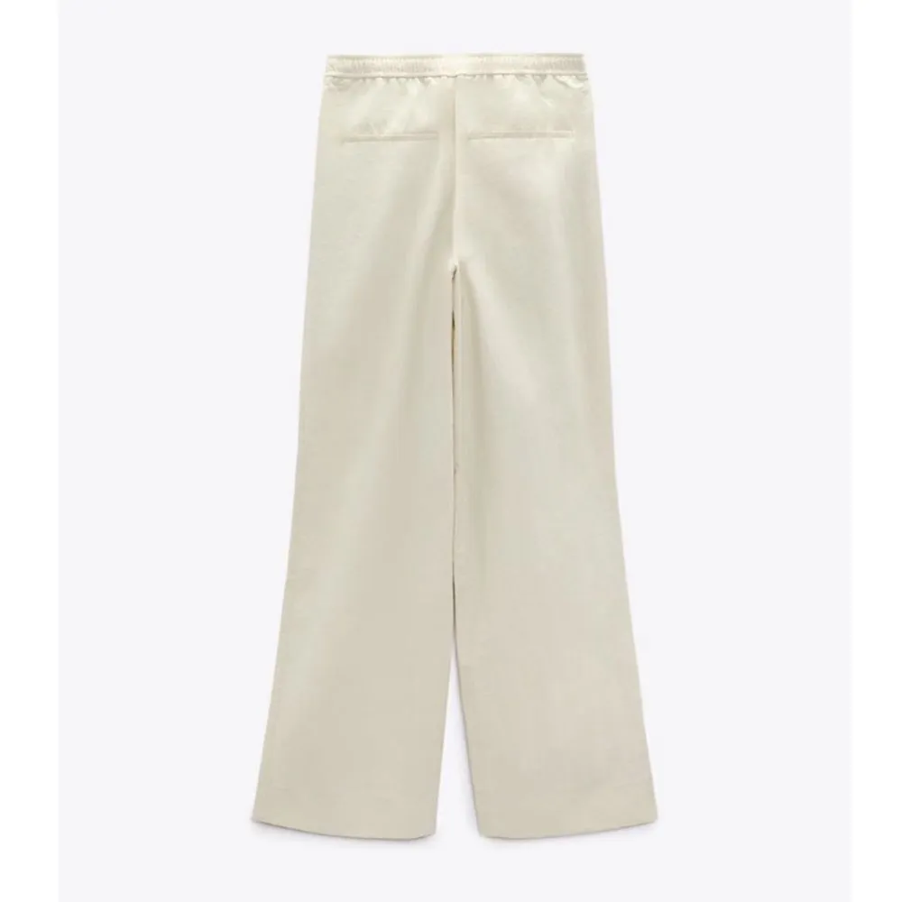 Zara Nylon Pajama Drawstring Pants ECRU Size L - Image 13