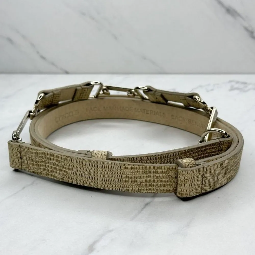 Chico's Croc Embossed Genuine Leather Lined Belt Size Medium M Large L - Image 4