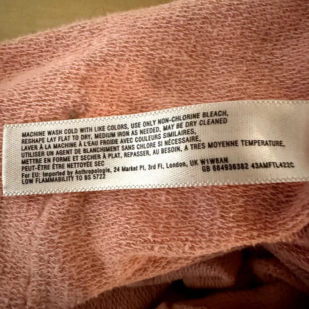 Anthropologie Saturday Sunday Lounge Pants Drawstring Pocket Wide Leg Coral L - Image 4