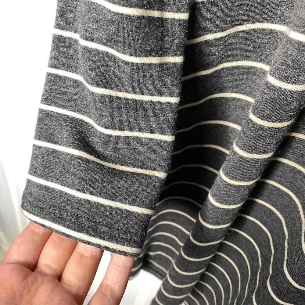 Nellie Taft Le Lis Soft Striped Long Sleeve Shirt Dress Small Gray White Stripes - Image 6