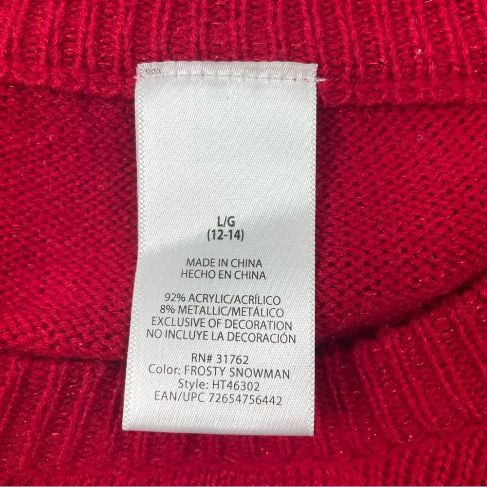 Frosty the Snowman Glitter Christmas Sweater Size L - Image 4