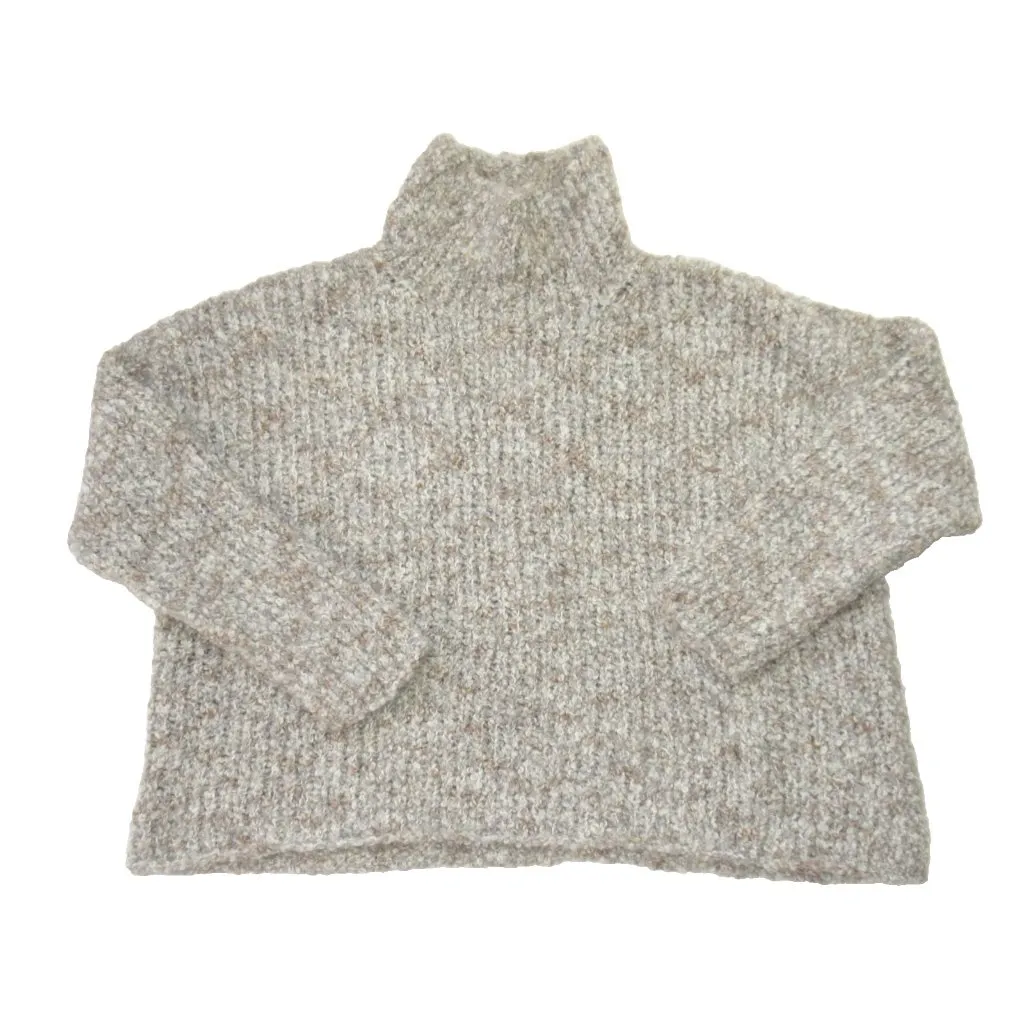 NWT Eileen Fisher Peruvian Alpaca Loop Turtleneck Top in Moon Sweater S - Image 2