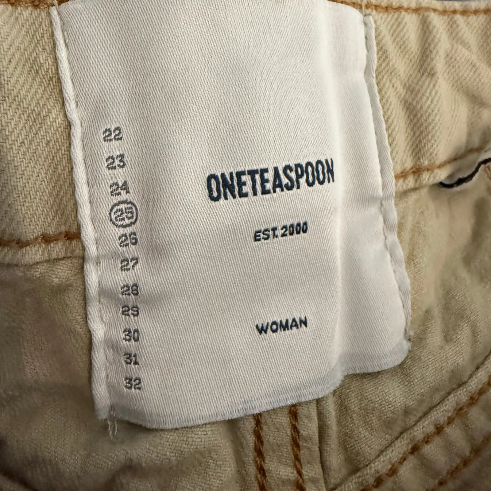 One Teaspoon Streetwalkers High Waist 80s Stone Tan Denim Jean Shorts 25 - Image 11