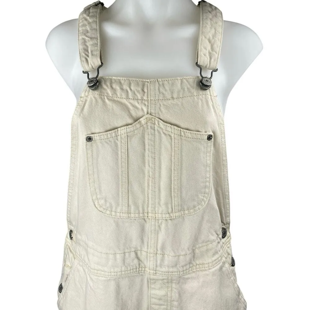 Old Navy Womens Cream Sleeveless Pocket Straight Leg Overall Jumpsuit Size 4 - Image 3