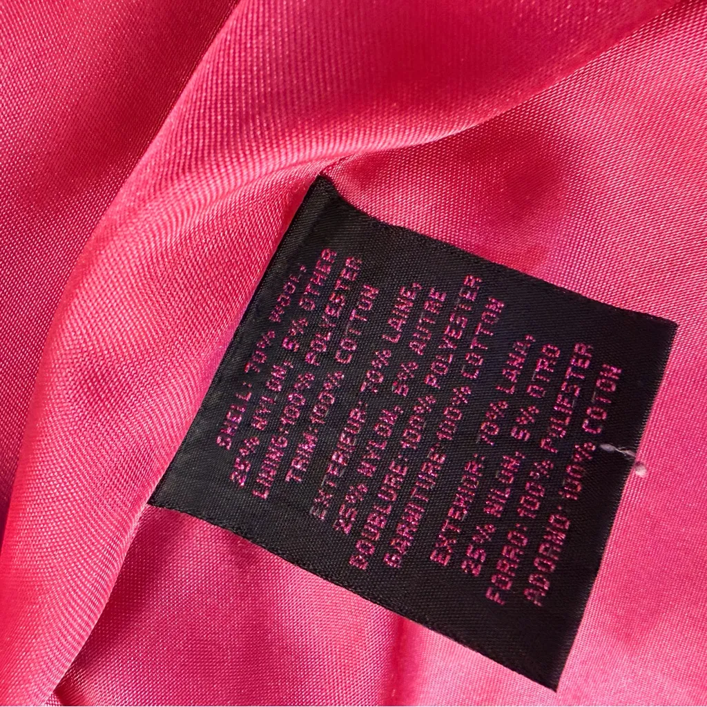 Betsey Johnson Women’s Embossed Black Animal Print Pea Coat Velour Collar 12 - Image 7