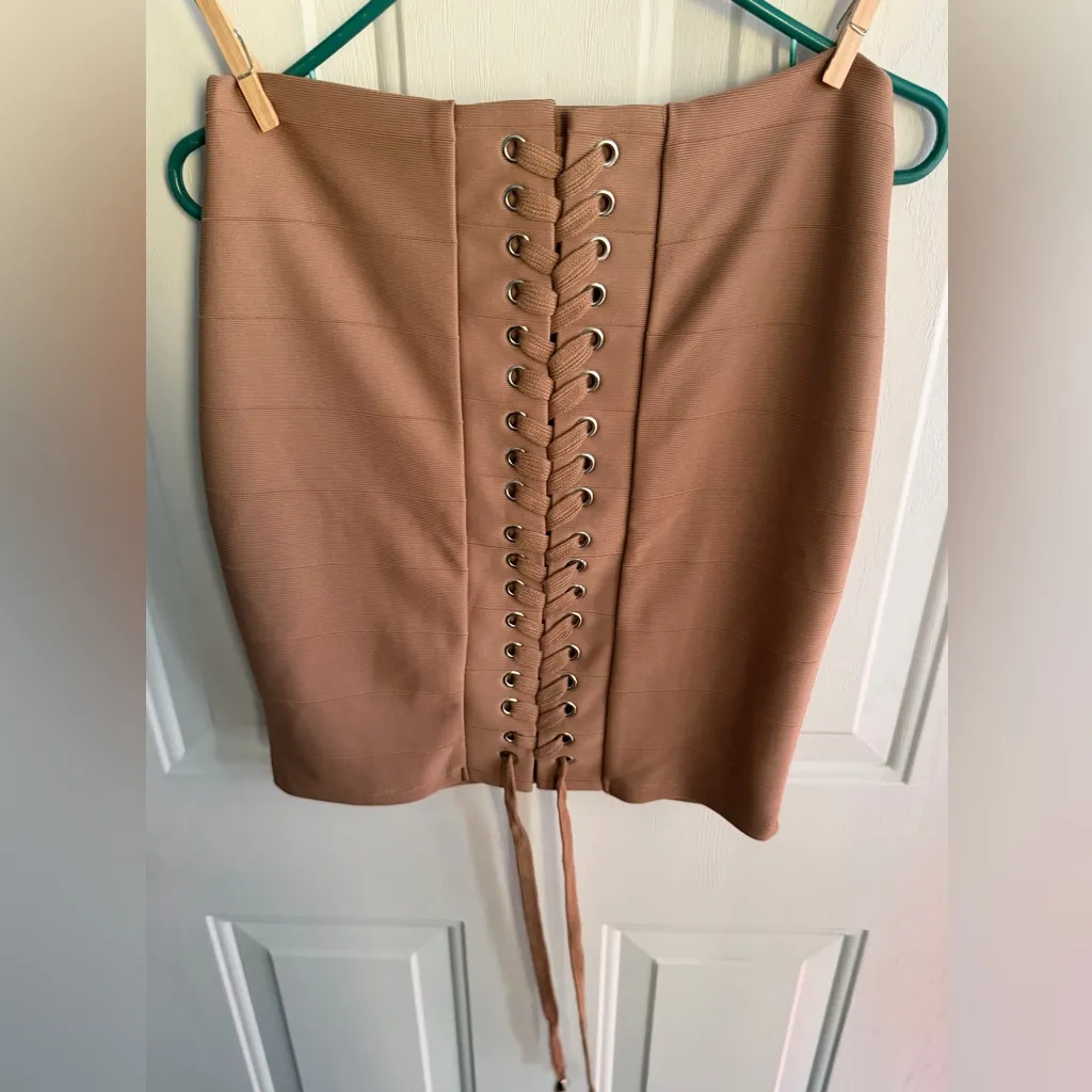 HAUTE MONDE Skirt Corset Bandage Bodycon Camel Beige,
Size Medium - Image 4