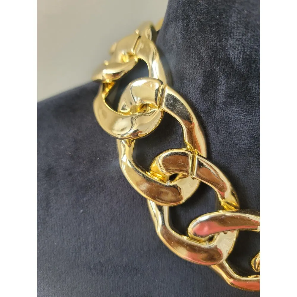 Women's Chunky Gold Chain Statement Necklace Bold Fashion Jewelry Choker - Image 5