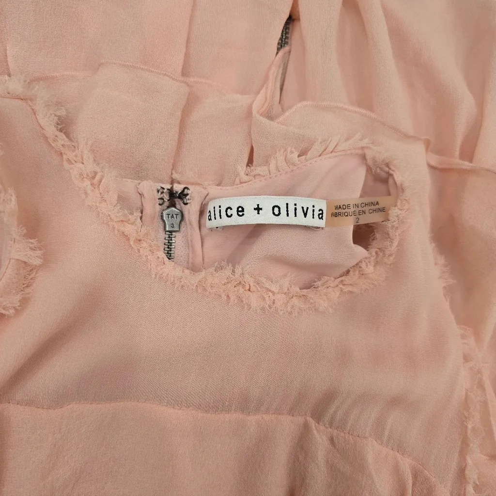 Alice + Olivia Ruffle Cold Shoulder Mini Dress Size 2 - Image 8