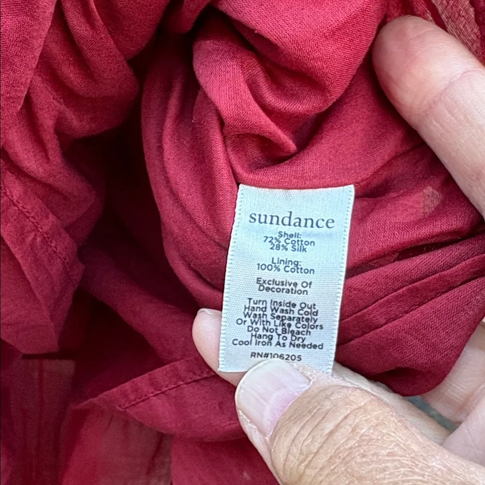 EUC Sundance Zura Silk Blend Tiered Surplice Sleeveless Midi Dress Medium - Image 8