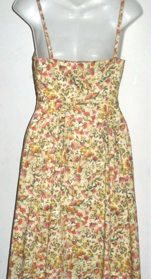 NWT $850  Vintage Yellow Floral Tasseled Dress 38 - Image 2