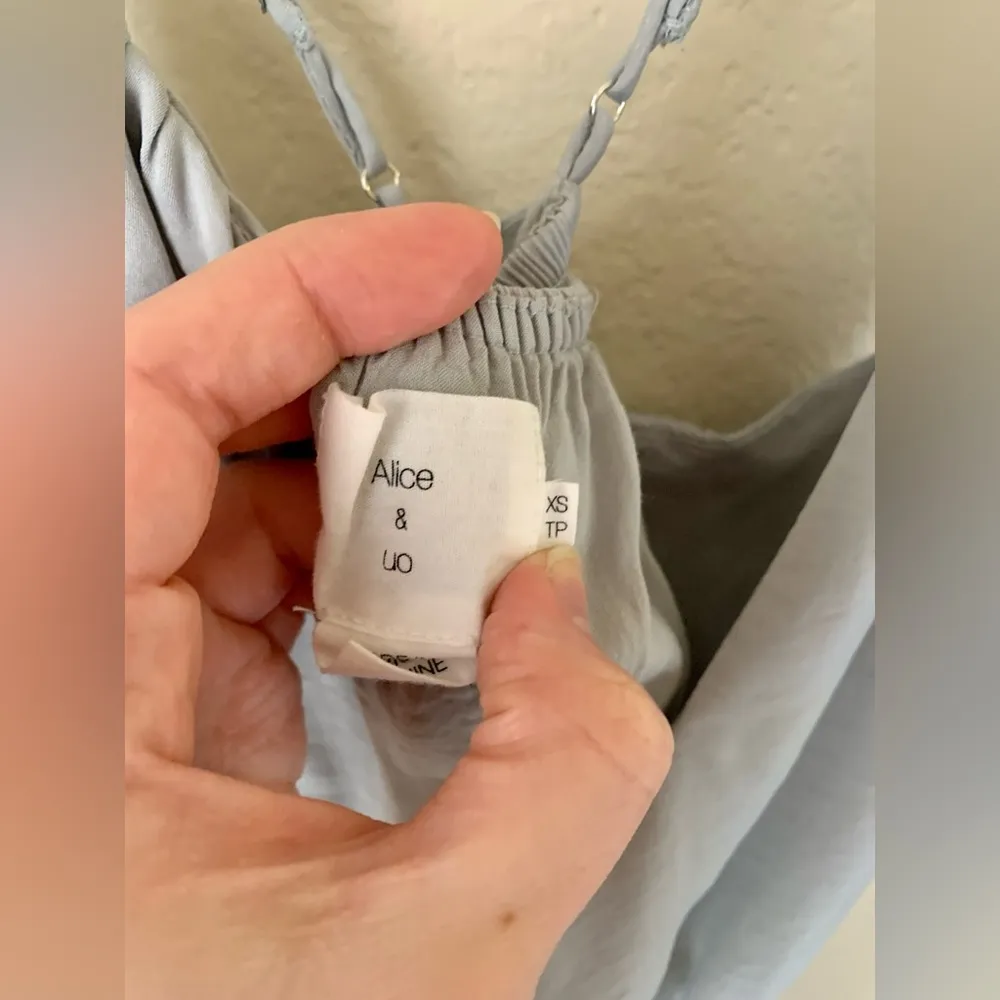 Alice & UO Urban Outfitters light sky blue satin open back short slip dress - Image 7