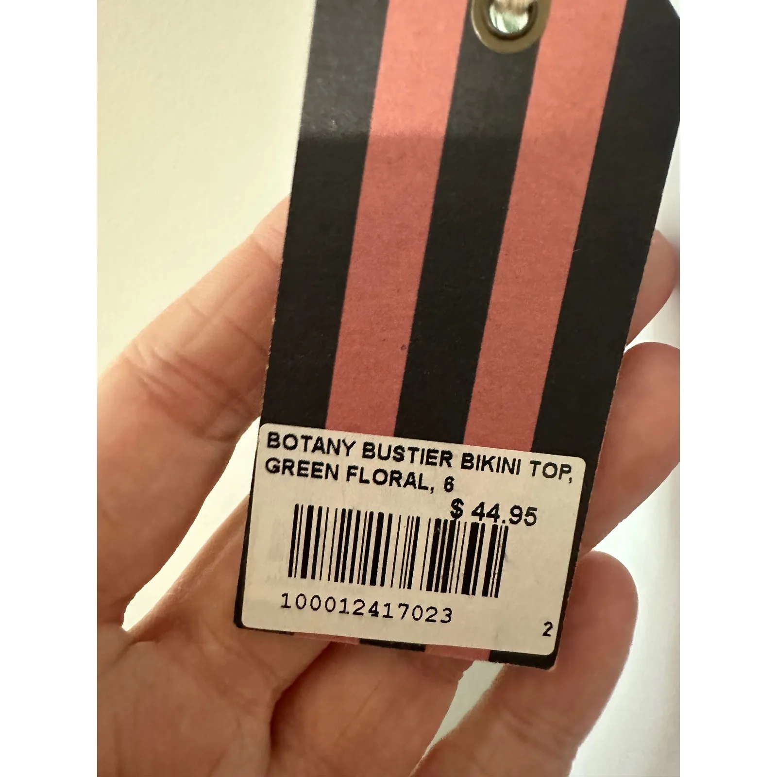 Jack Wills Botany Bustier Bikini Top Green Floral Print Size 6 - Image 5
