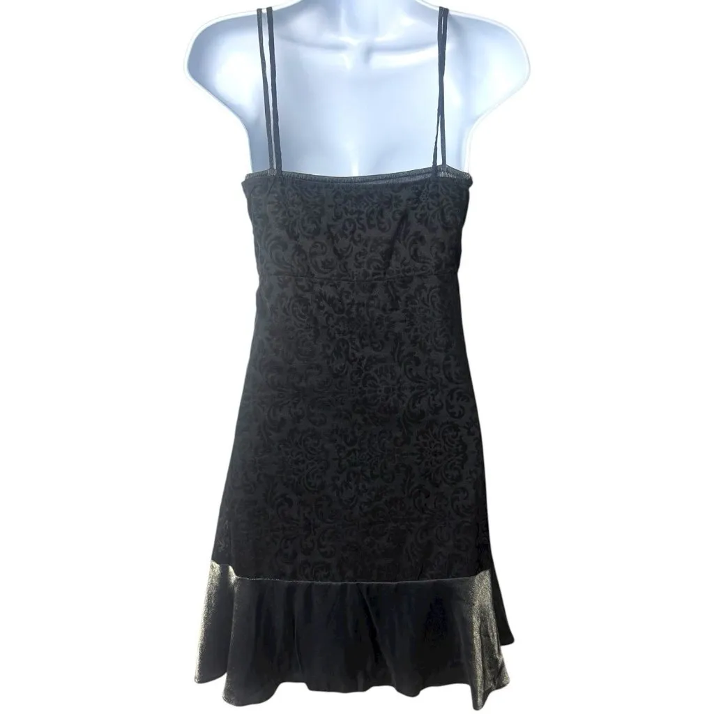 Y2K‎ Allure Velvet & Satin Black Shimmer Slip Dress Fairygoth Dark Romantic S - Image 6