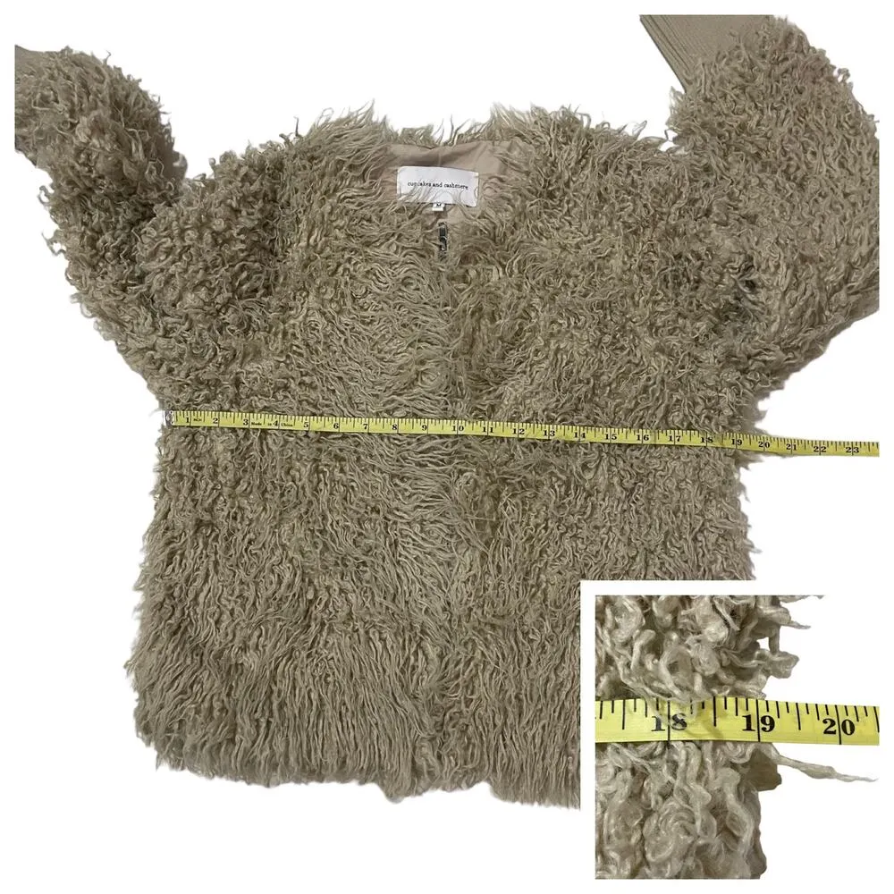 Cupcakes and Cashmere Jessica Shaggy Knit Jacket - Sand - Medium - Image 5