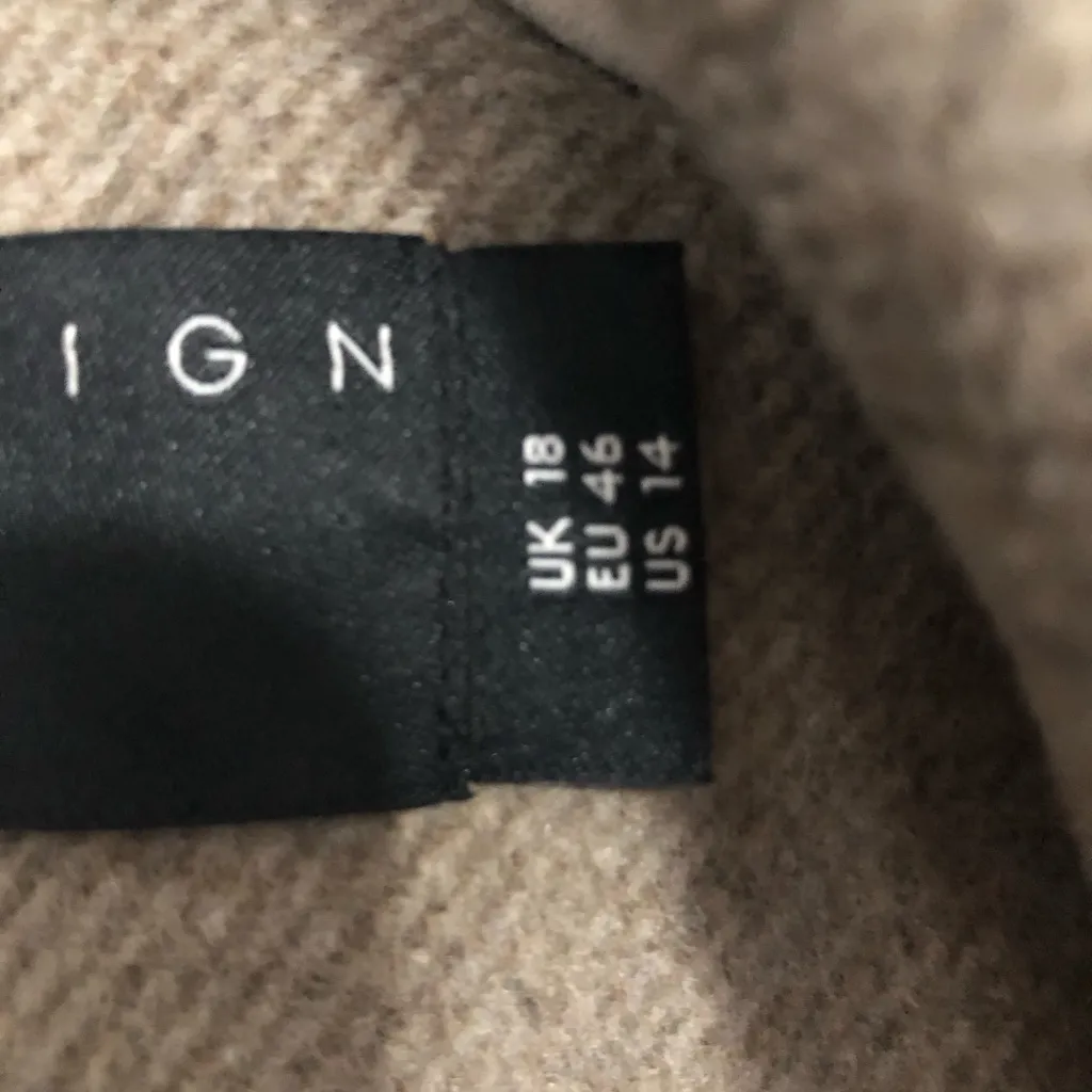 ASOS tan heavyweight double button long trench coat women size 14 winter classic - Image 12