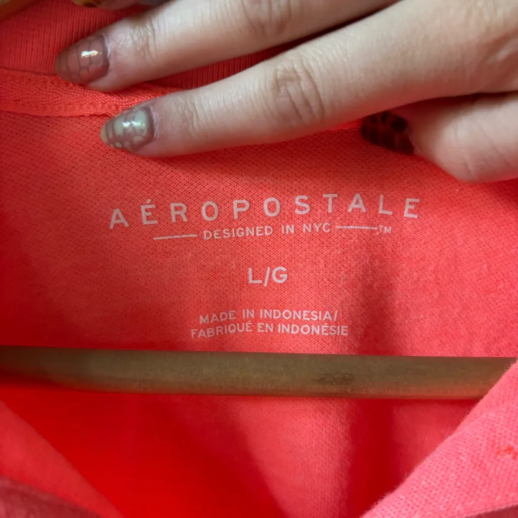Aeropostale Coral Polo Shirt - Image 3