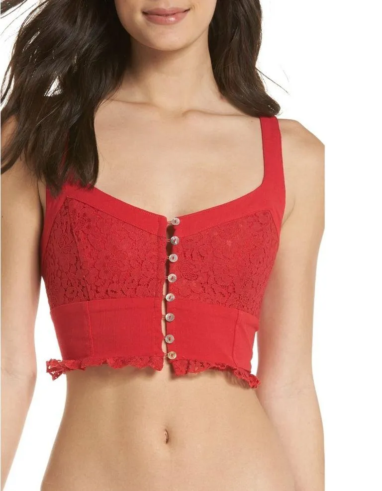 Free People Here I Go Red Bralette - Image 2