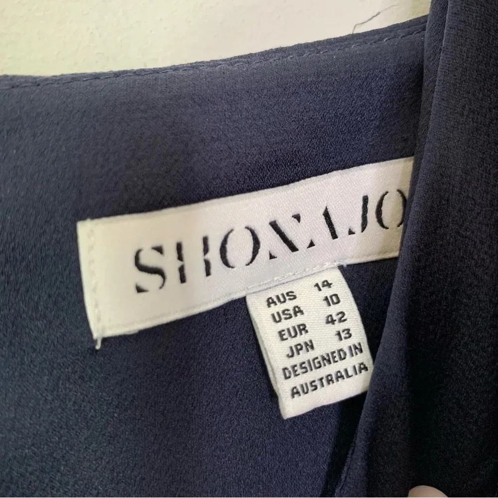 Shona Joy Luxe Bridesmaid Frill Formal Maxi Long Dress Navy Size 10 - Image 10