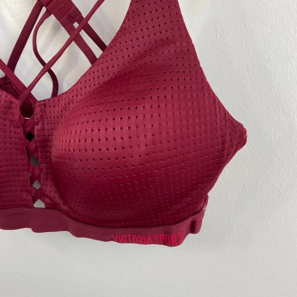 Victoria's Secret Sport Maroon Lightweight Strappy Sports Bra - Image 9