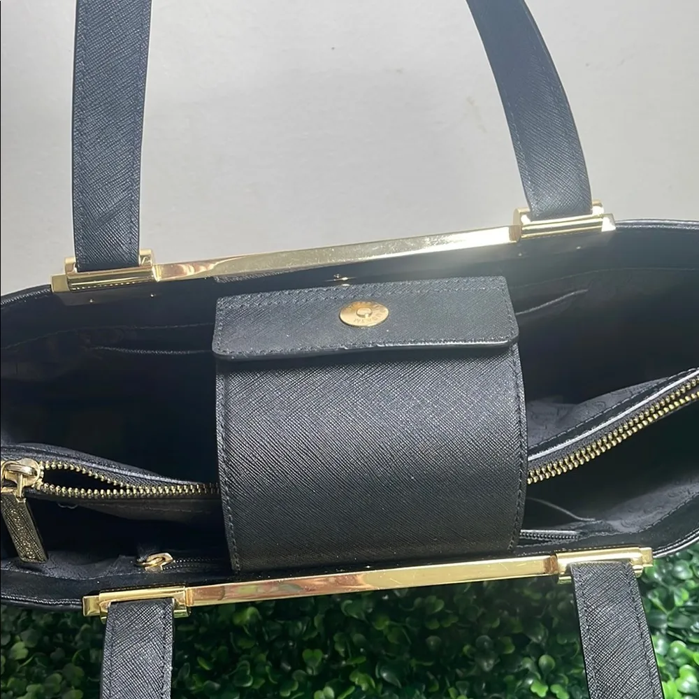 Michael Kors Black Tilda Saffiano Leather Large Tote purse - Image 5
