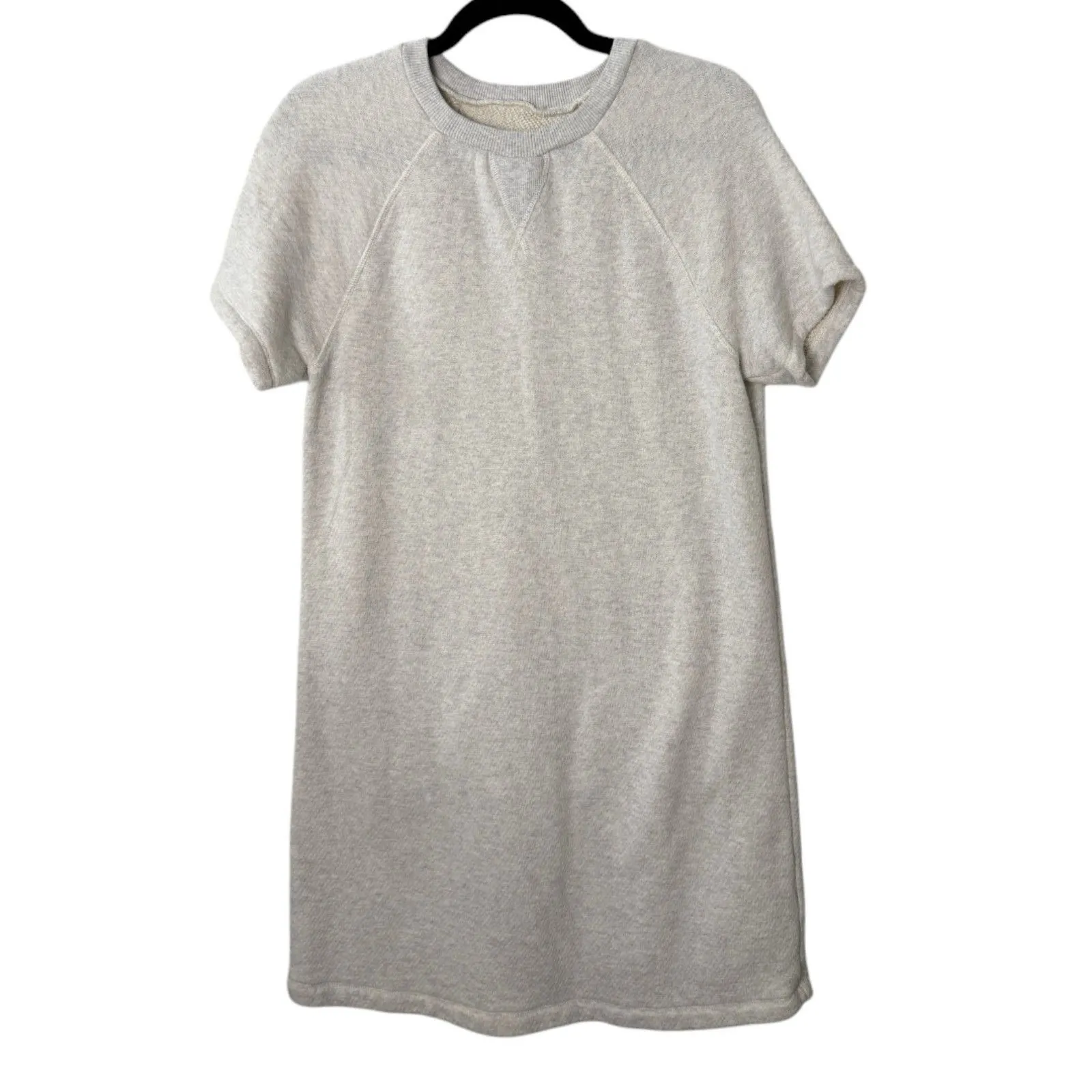 Madewell MWL Airyterry Sweatshirt Tee Dress Light Grey Gray Oversized Size XXS - Image 4