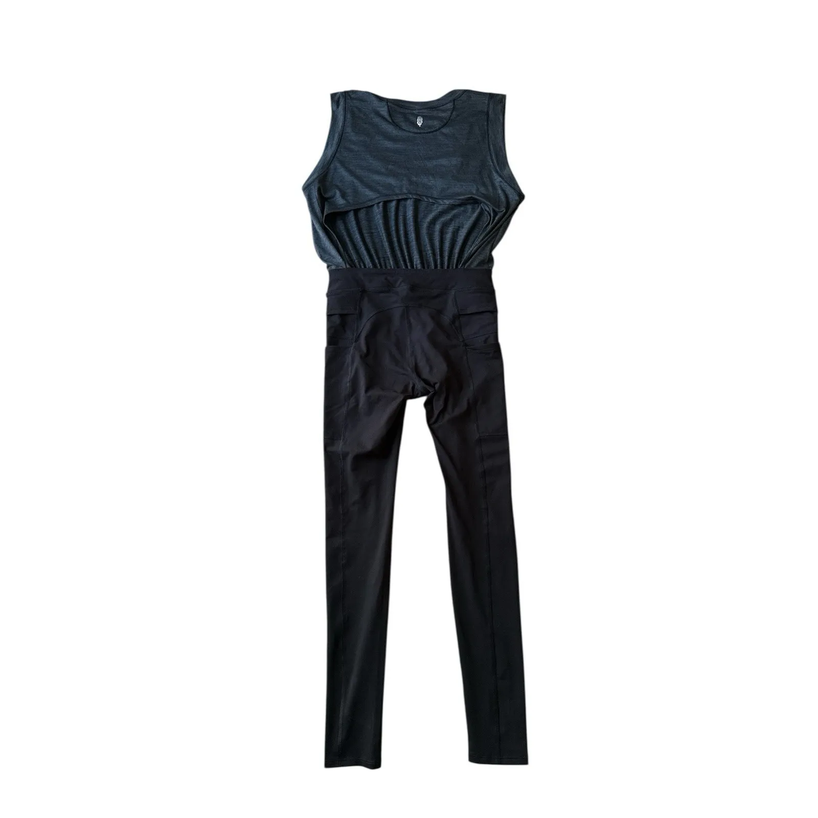 Free People Movement Off To The Races Jumpsuit Sz‎ XS Black Gray Active Athletic - Image 7