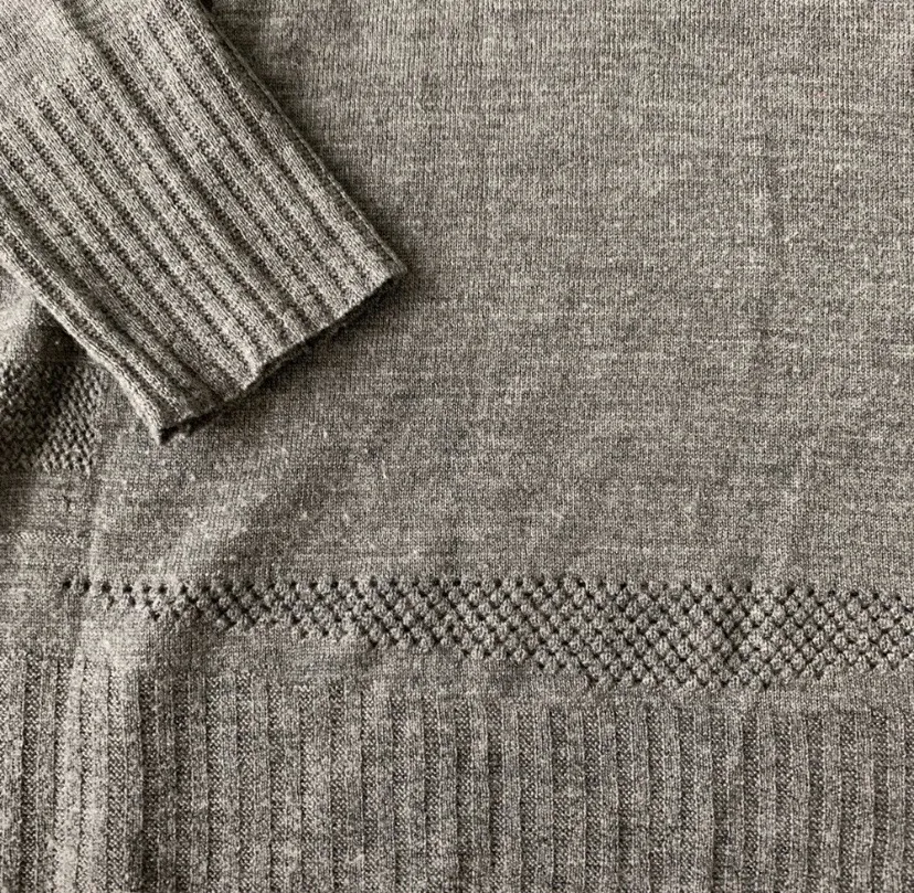 Open Knit Thin Gray Sweater - Image 4