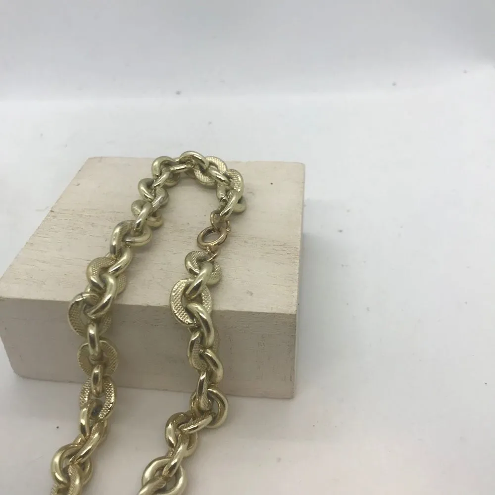 Vintage 1980s Gold Chunky Chain Statement Necklace - Image 13