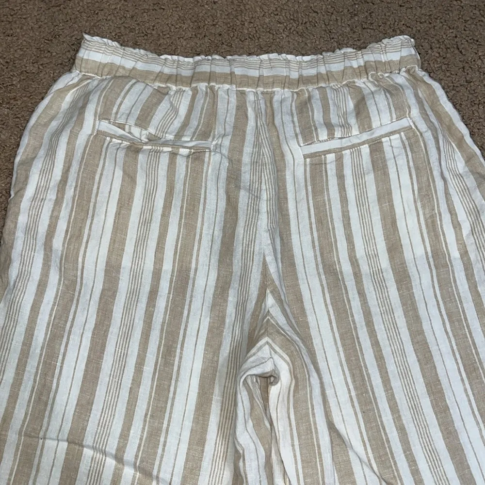 Faherty Monterey Linen Pant Striped Natural Bombay Stone Medium‎ - Image 7