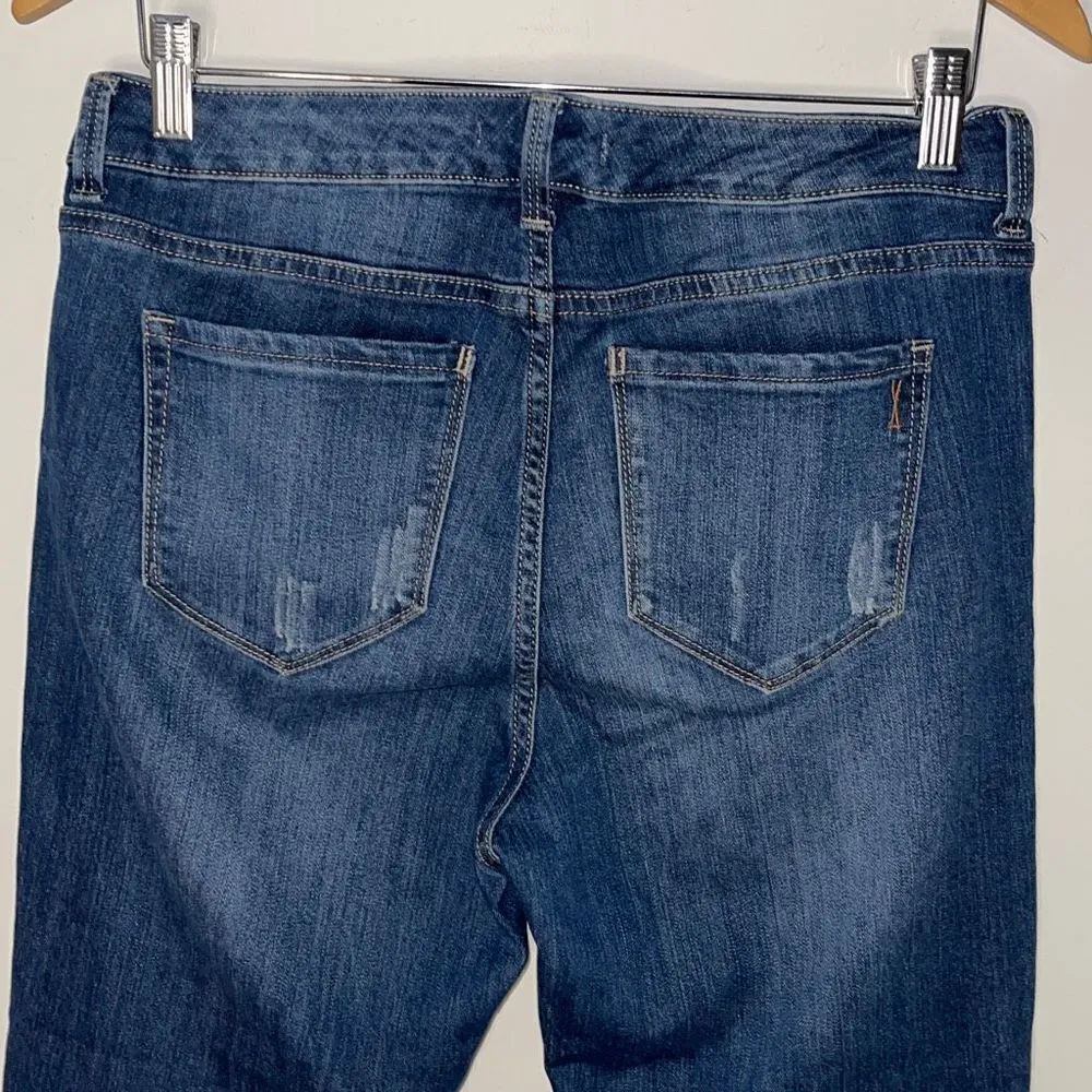 Vintage America Blues Stretch Denim Cropped Skinny Jeans Mid Rise Size 8/29 Medi Blue - Image 6
