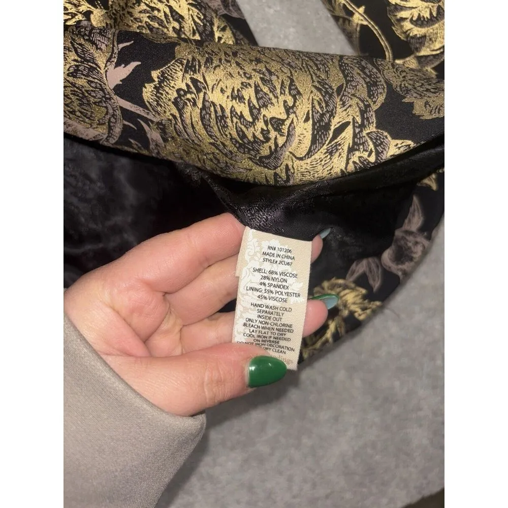 Soft Surroundings Womens Black Gold Floral Jacket Blazer Size Xs Marley Jacket‎ - Image 5