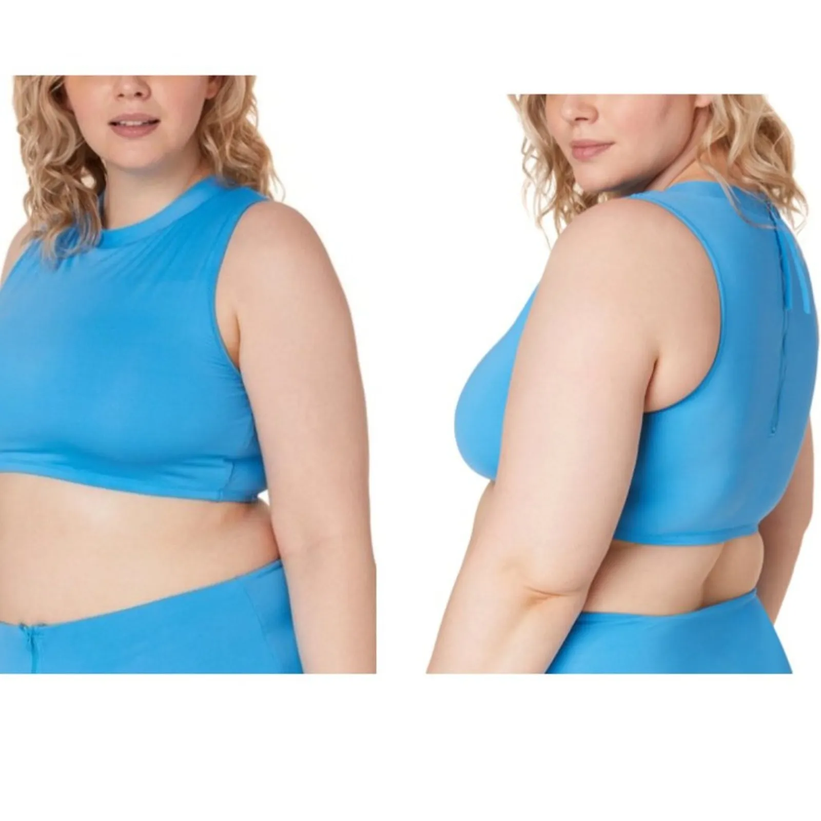 Andie Swim The Venice High‎ Neck Bikini Top Azul Blue Size Small - Image 2