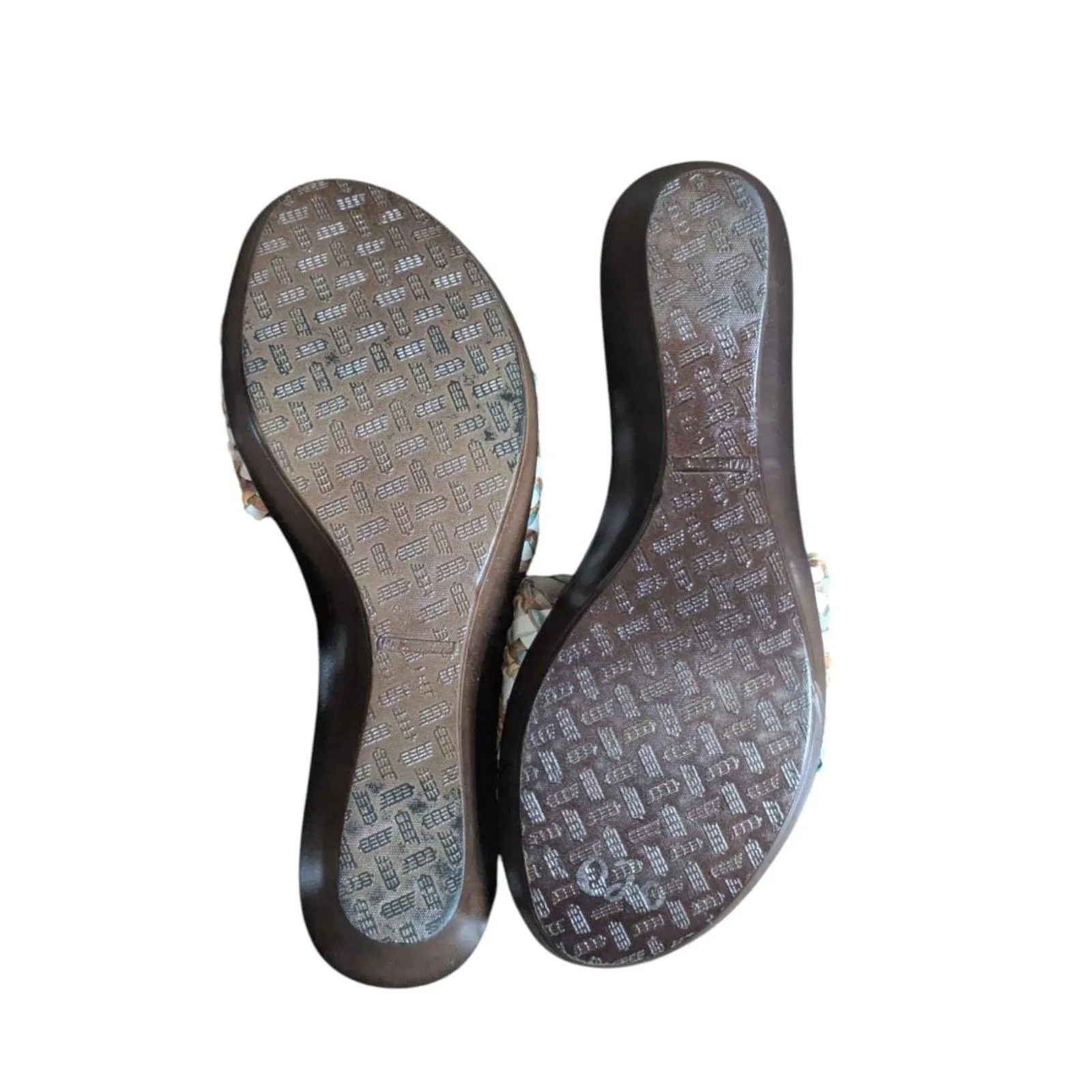 Italian Shoemakers Woven Wedge Sandals 8.5 Multi-Color Raffia Espadrille Slides - Image 5