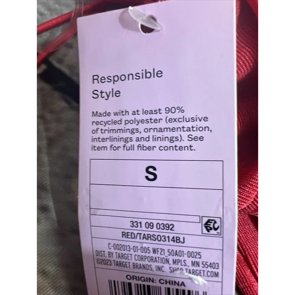 Women's Sleeveless Lace-Up Back Dress - Wild Fable Red S NWT - Image 5