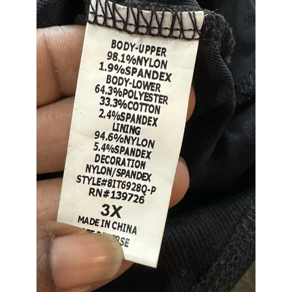 Honey Punch Women's V Neck Long Sleeve Black Lace Bodysuit Plus Sz 3X Whimsigoth - Image 4