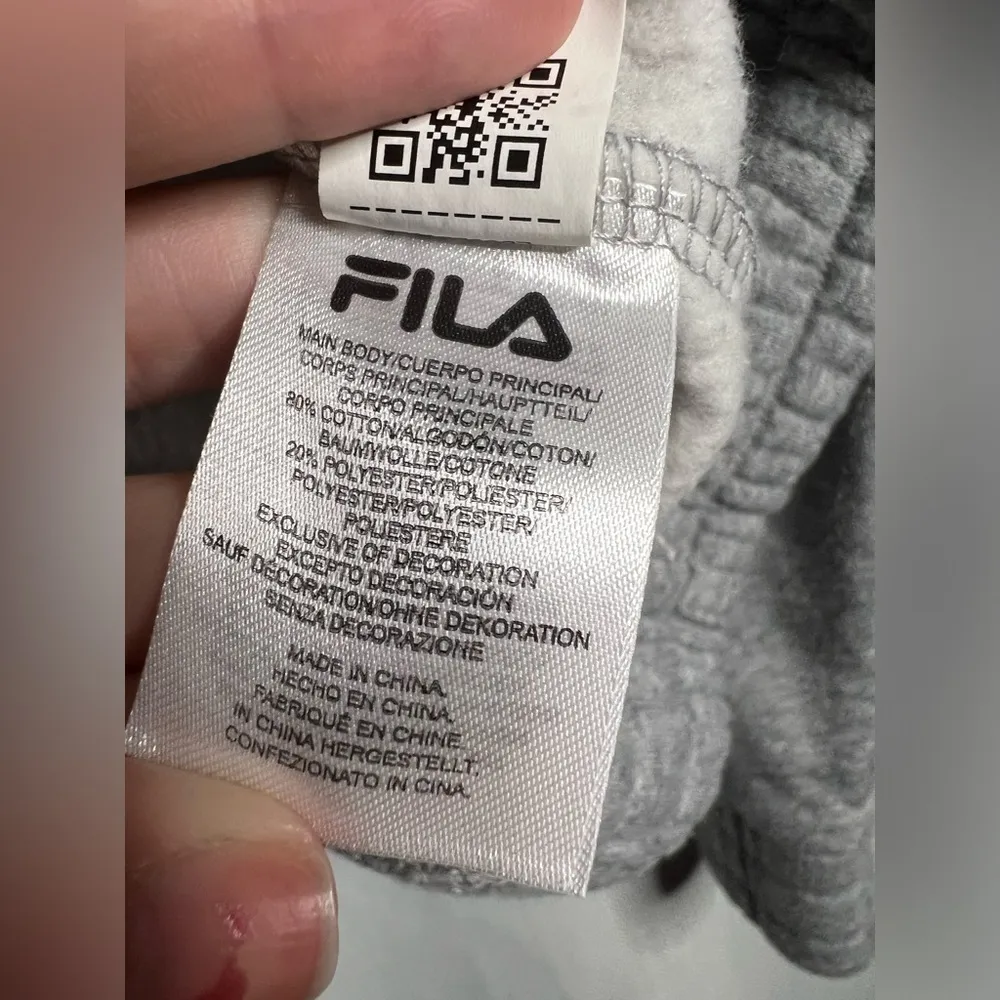 Retro Fila Purple Grey Colorblock 3/4 Zip Sweatshirt Medium - Image 7