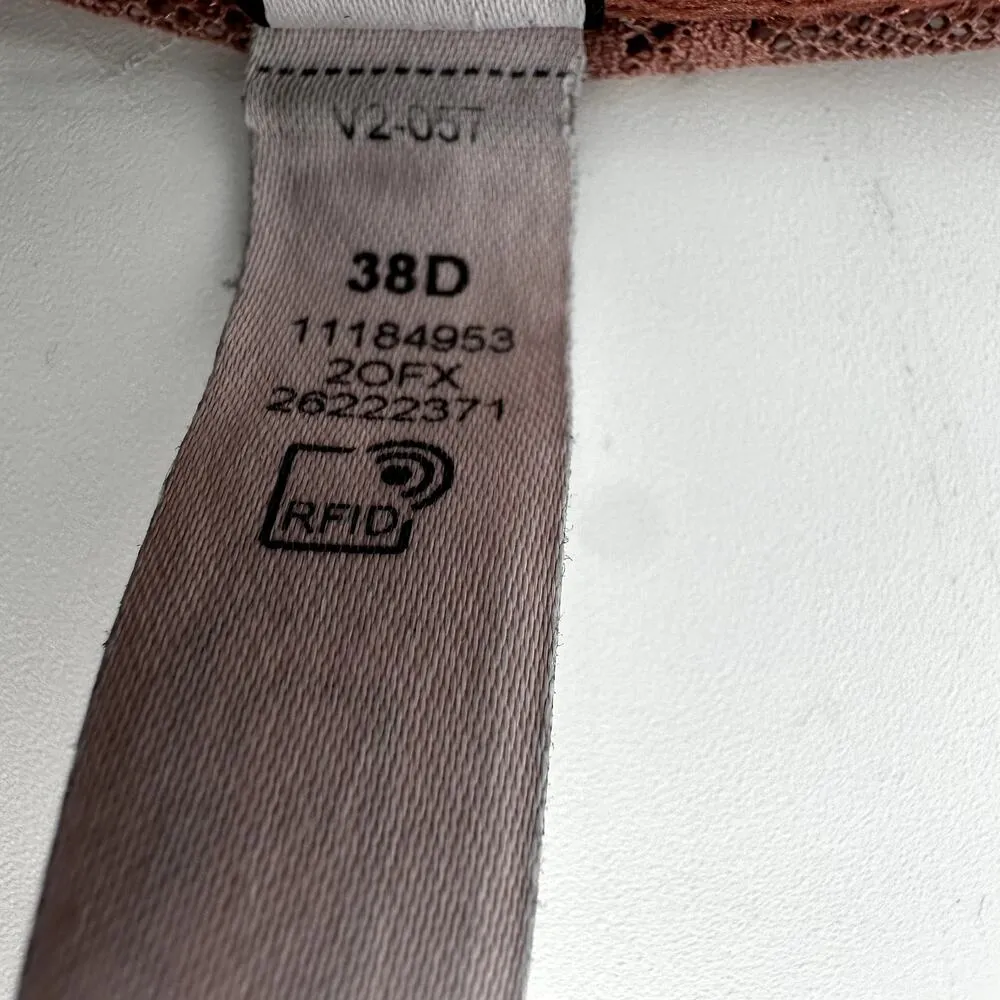 Victoria's Secret Lightly Lined Demi Bra Lace Mesh Floral Dusty Rose Sienna 38D - Image 5